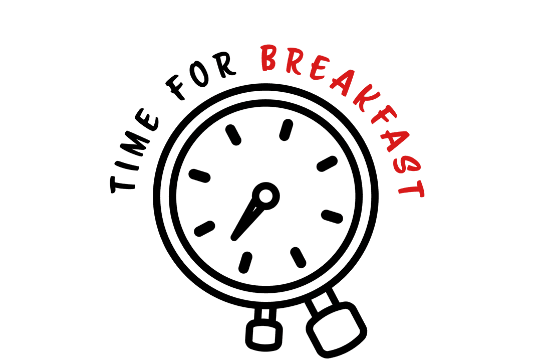 Time for Breakfast Text Transparent Vector Illustration