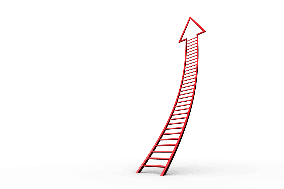 curved red arrow ladder on transparent background for progress concepts - Download Free Stock Images Pikwizard.com