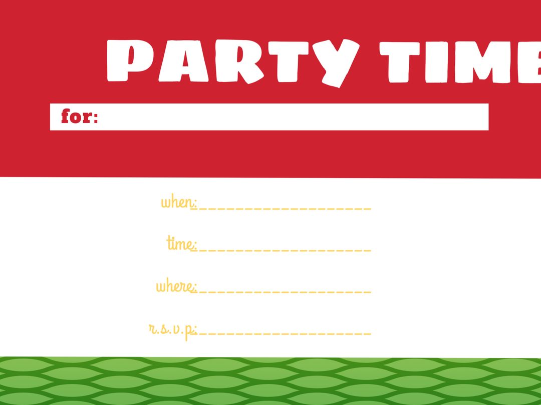 Colorful Party Invitation Template with Fillable Details