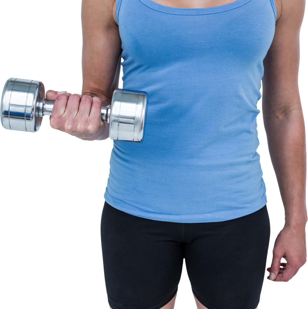 Muscular Woman Lifting Dumbbells Isolated on Transparent Background - Download Free Stock Images Pikwizard.com