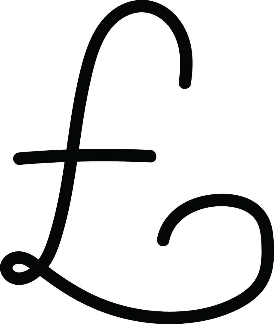 Elegant Pound Symbol Illustration on Transparent Background