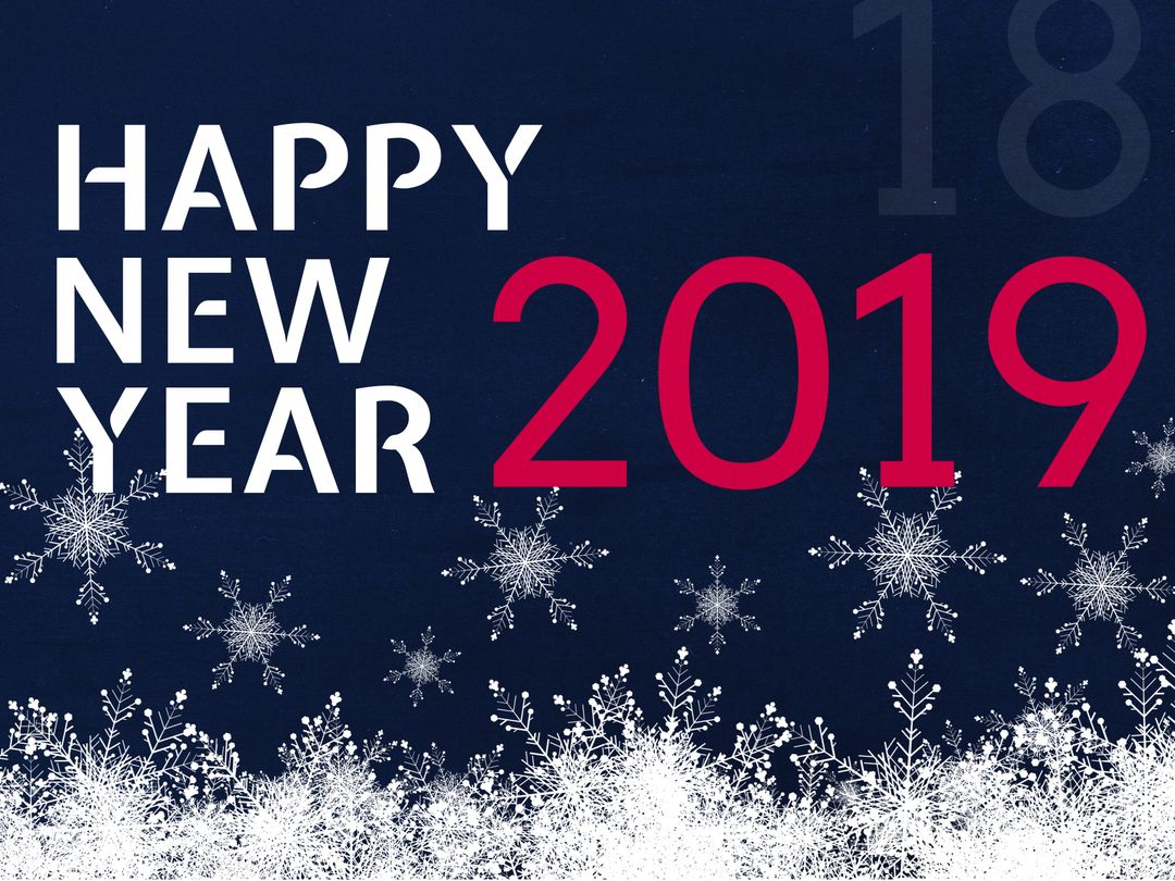 Festive New Year 2019 Celebration with Snowflakes