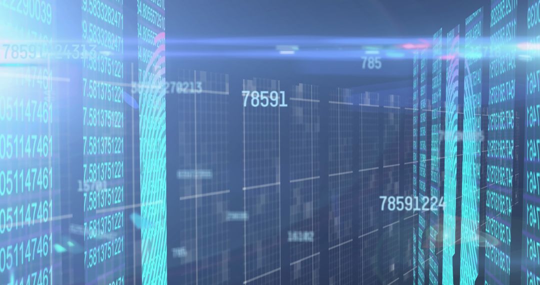 Digital Data Stream with Virtual Holographic Effects in Tech Room