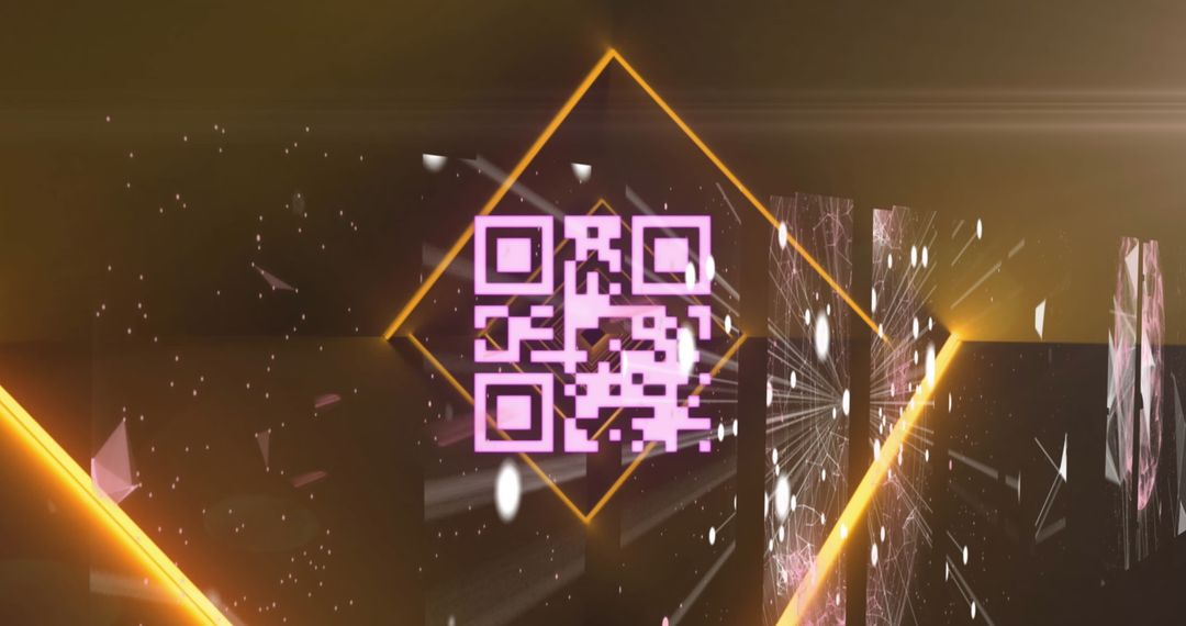 Futuristic Neon QR Code in a Digital Abstract Sphere