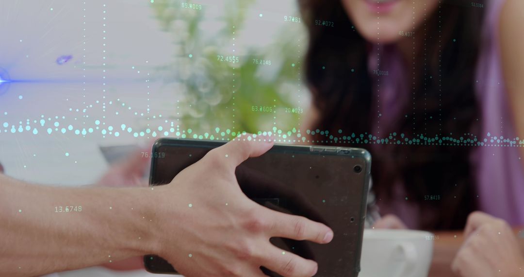 Digital Data Processing Concept with People Using Tablet