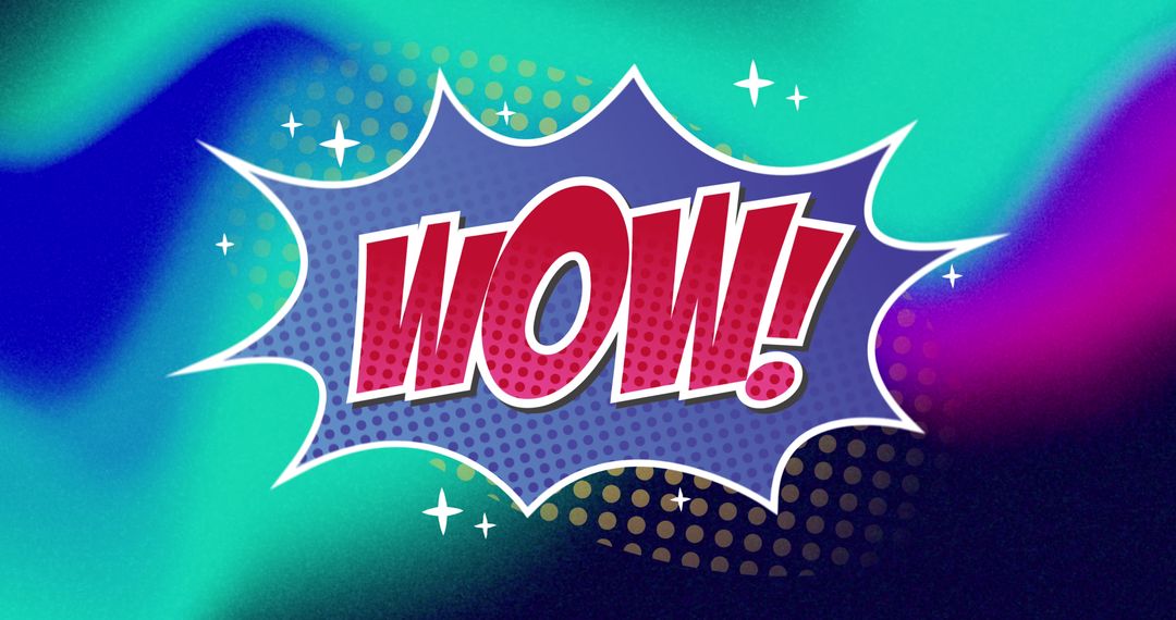 Colorful Pop Art Wow Expression with Comic Book Style