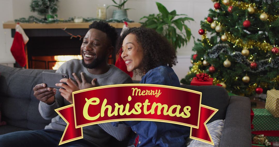 Smiling Couple Spending Cheerful Christmas Together
