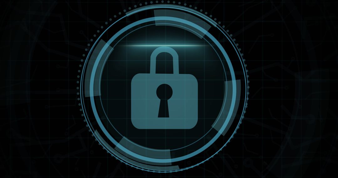 Digital Padlock Icon Safeguarding Cybersecurity