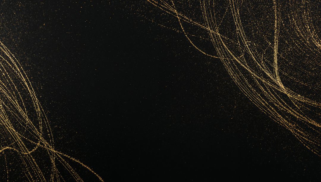 Dynamic Luminous Gold Swirls on Black Background