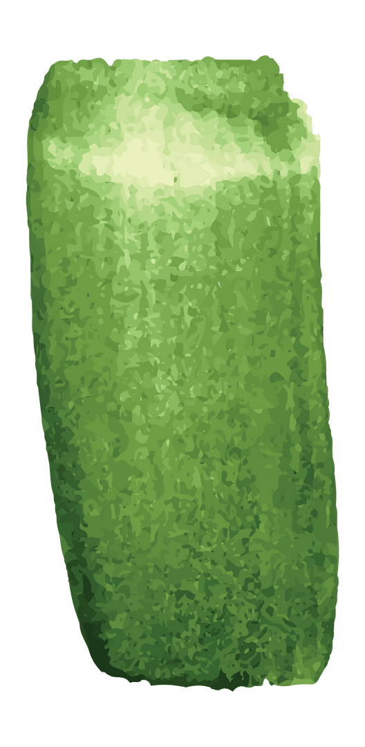 Abstract Green Shape on Transparent Background
