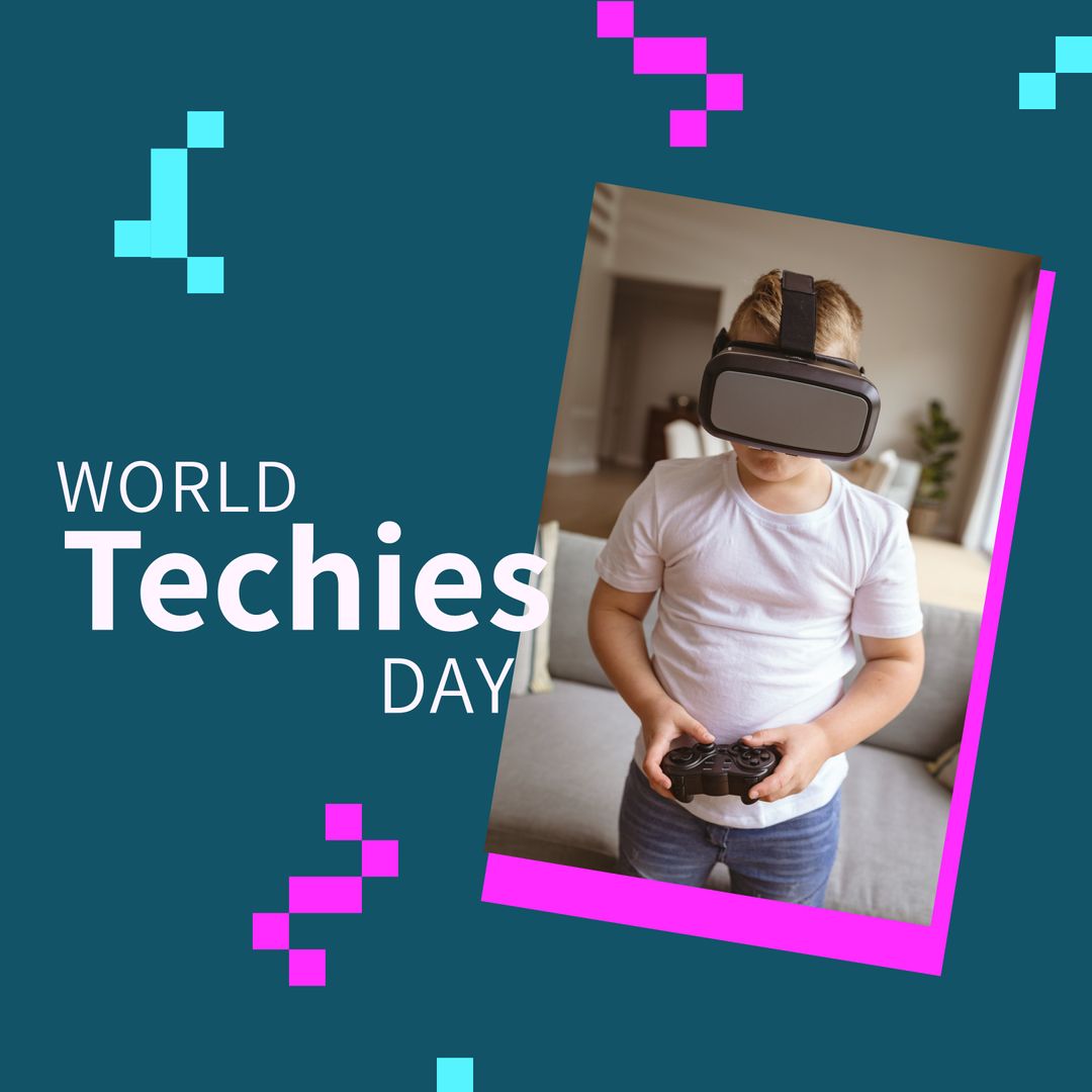 celebrating world techies day with vr and game controller - Download Free Stock Images Pikwizard.com
