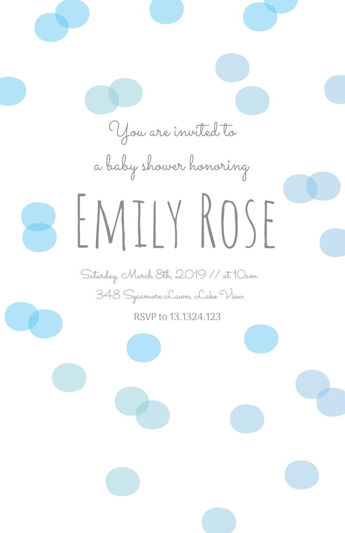 Soft Blue Polka Dot Baby Shower Invitation Template - Download Free Stock Templates Pikwizard.com