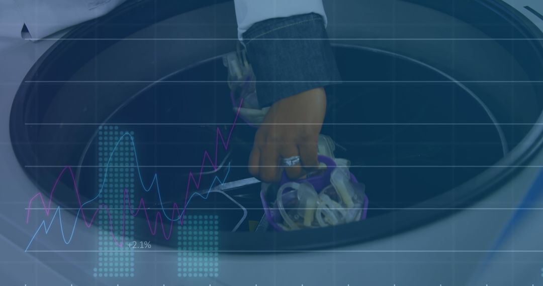 Scientist Analyzing Data in Laboratory Setting with Technological Interface