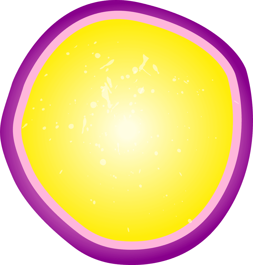 Abstract Yellow Core with Pink Purple Rings on Transparent Background