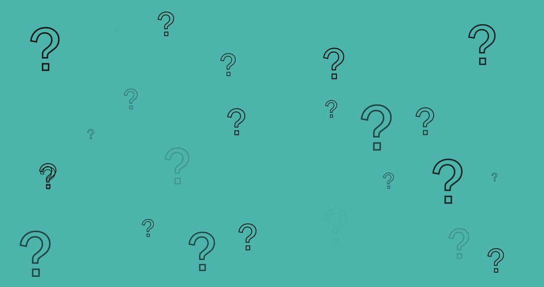 Abstract Question Marks Pattern on Green Background