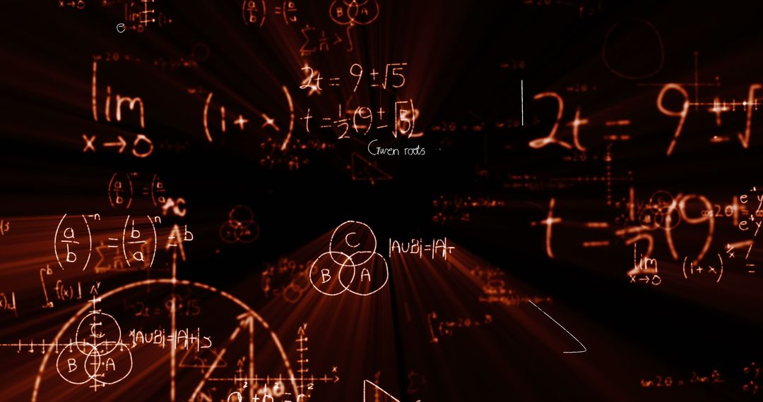 Mathematical Equations on Black Background Focusing Back-to-School Theme
