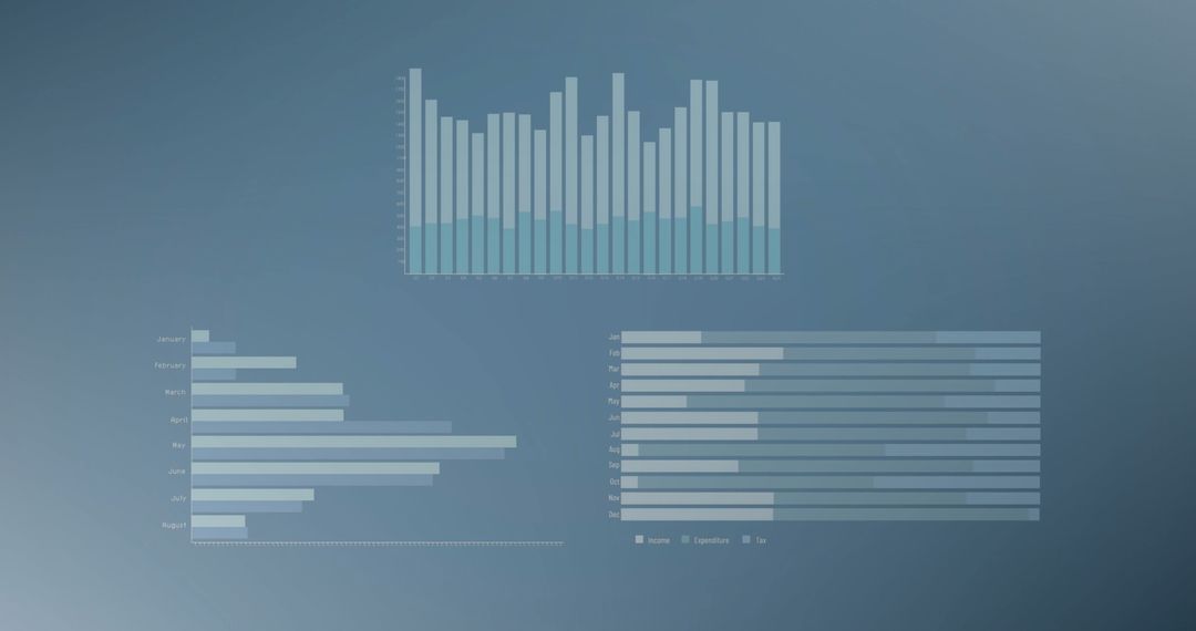 Data Visualization on Blue Background for Business Presentation