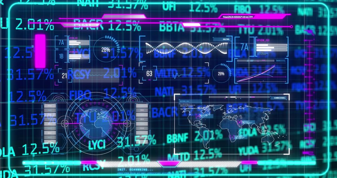 Futuristic Holographic Data Visual Interface