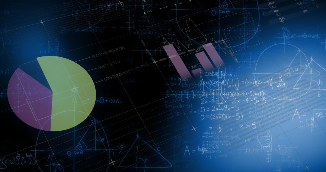 Abstract Digital Data Interface with Graphs and World Map