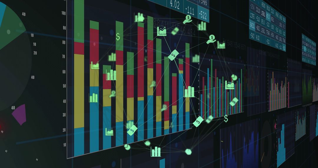 digital data visualization with global network connections - Free Images, Stock Photos and Pictures on Pikwizard.com