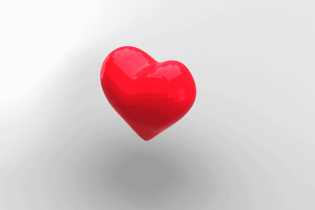 Transparent Red Heart Illustration for Valentine's Day and Romance