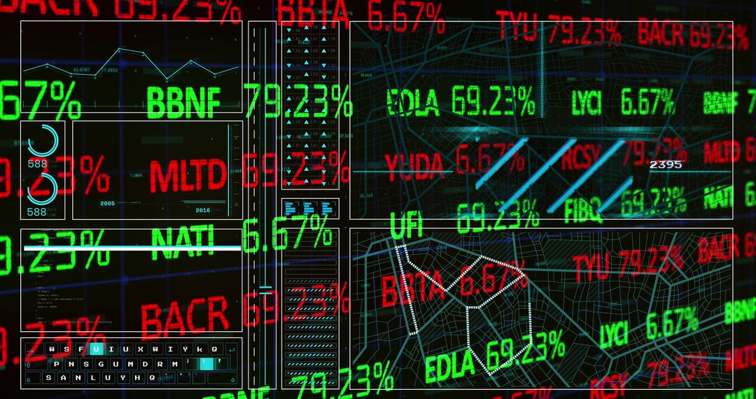 Digital Stock Market Interface with Data and Graphs