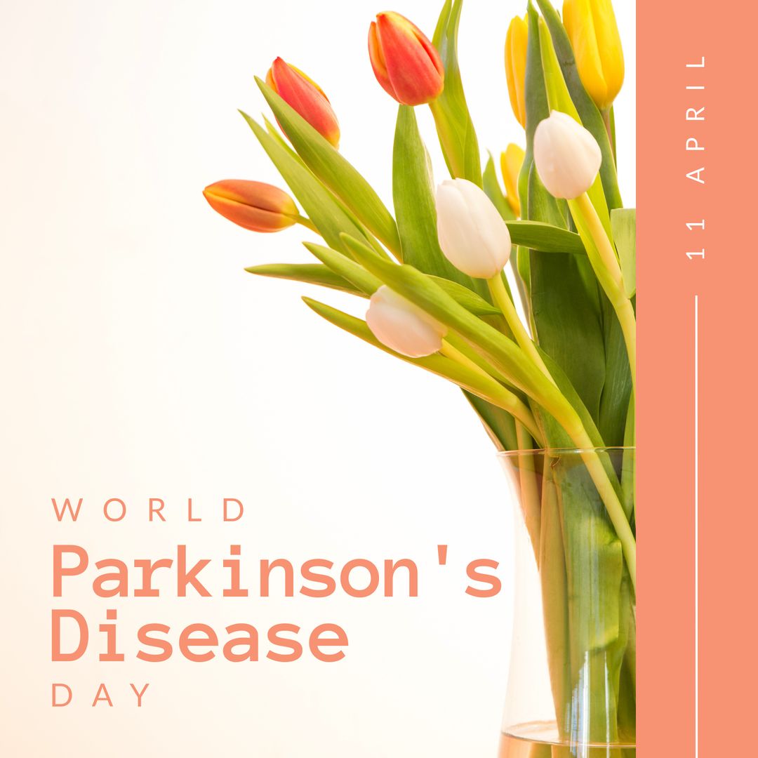 World Parkinson's Disease Day Awareness with Vibrant Tulips - Download Free Stock Templates Pikwizard.com