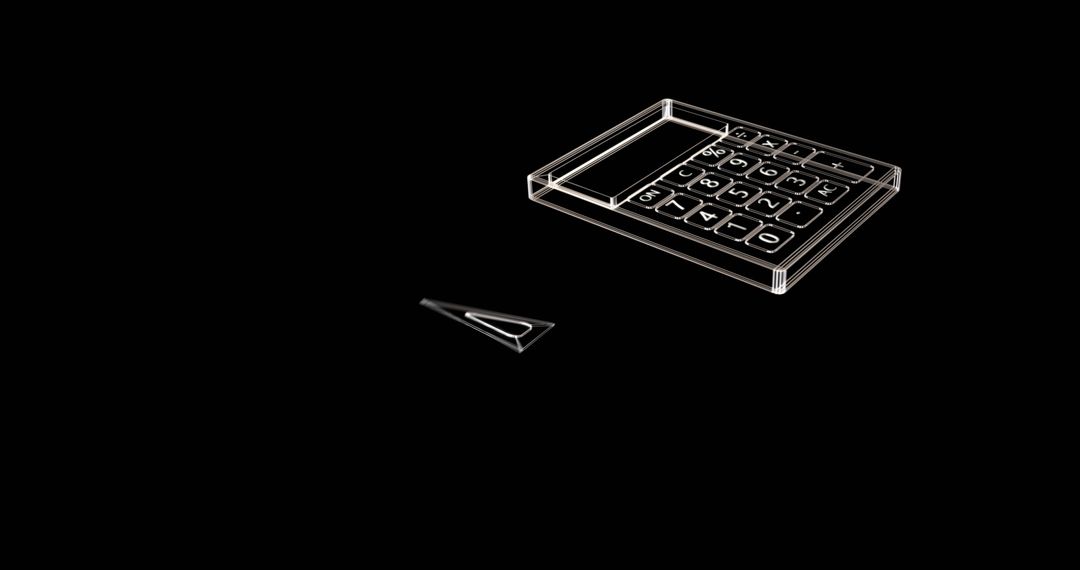 Creative Floating Calculator and Cursor on Black Background