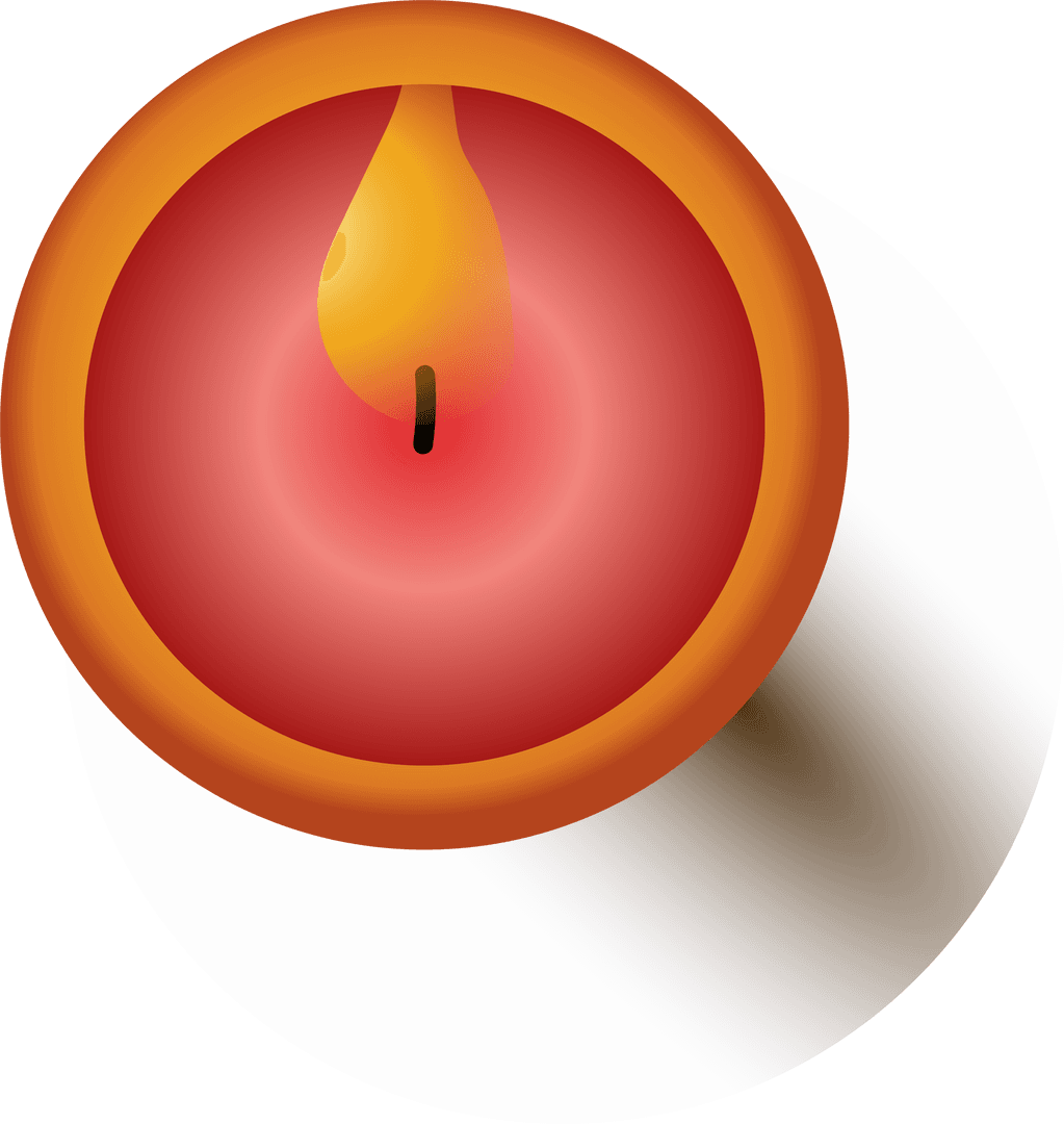 Minimalist Red Candle Icon with Transparent Background