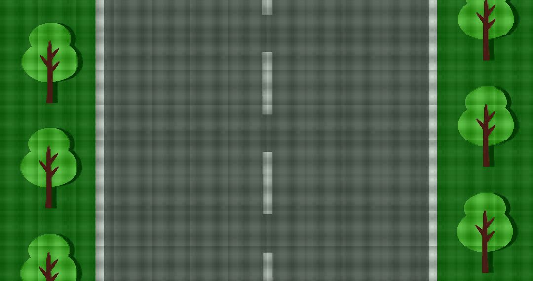 Retro Video Game Road Background with Copy Space