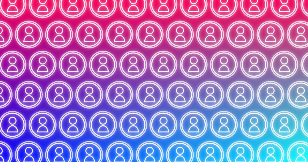 Abstract Network of Virtual People Icon Pattern