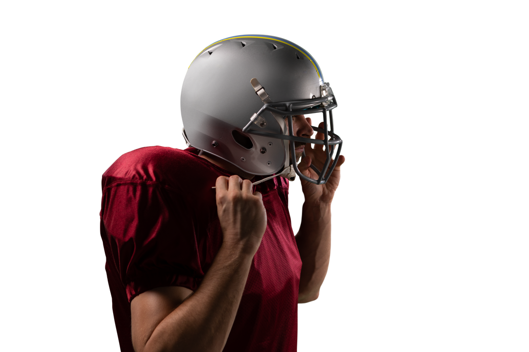 American Football Player Wearing Helmet on Transparent Background - Download Free Stock Images Pikwizard.com