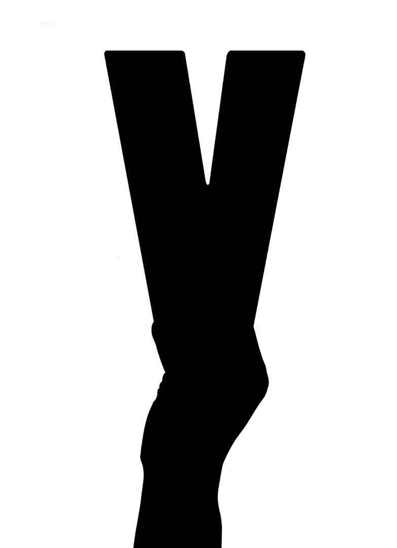 Transparent Hand Displaying V Sign in Minimalist Style