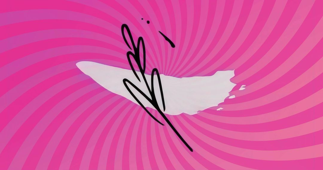 Abstract Paint Stroke Over Vibrant Pink-Purple Spiral Art