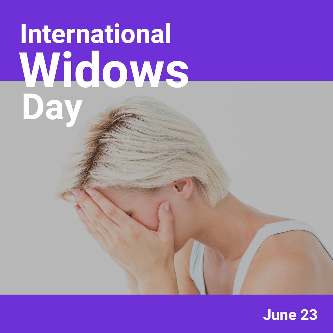 International Widows Day Awareness Concept with Upset Woman