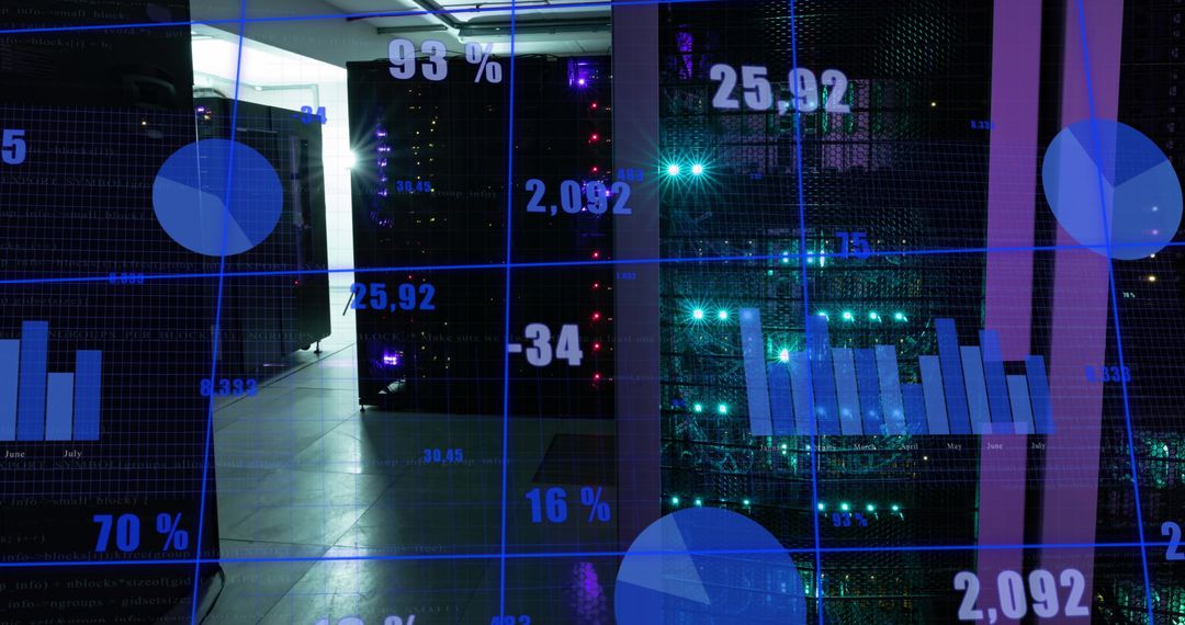 Global Business Data Processing Concept with Digital Interface