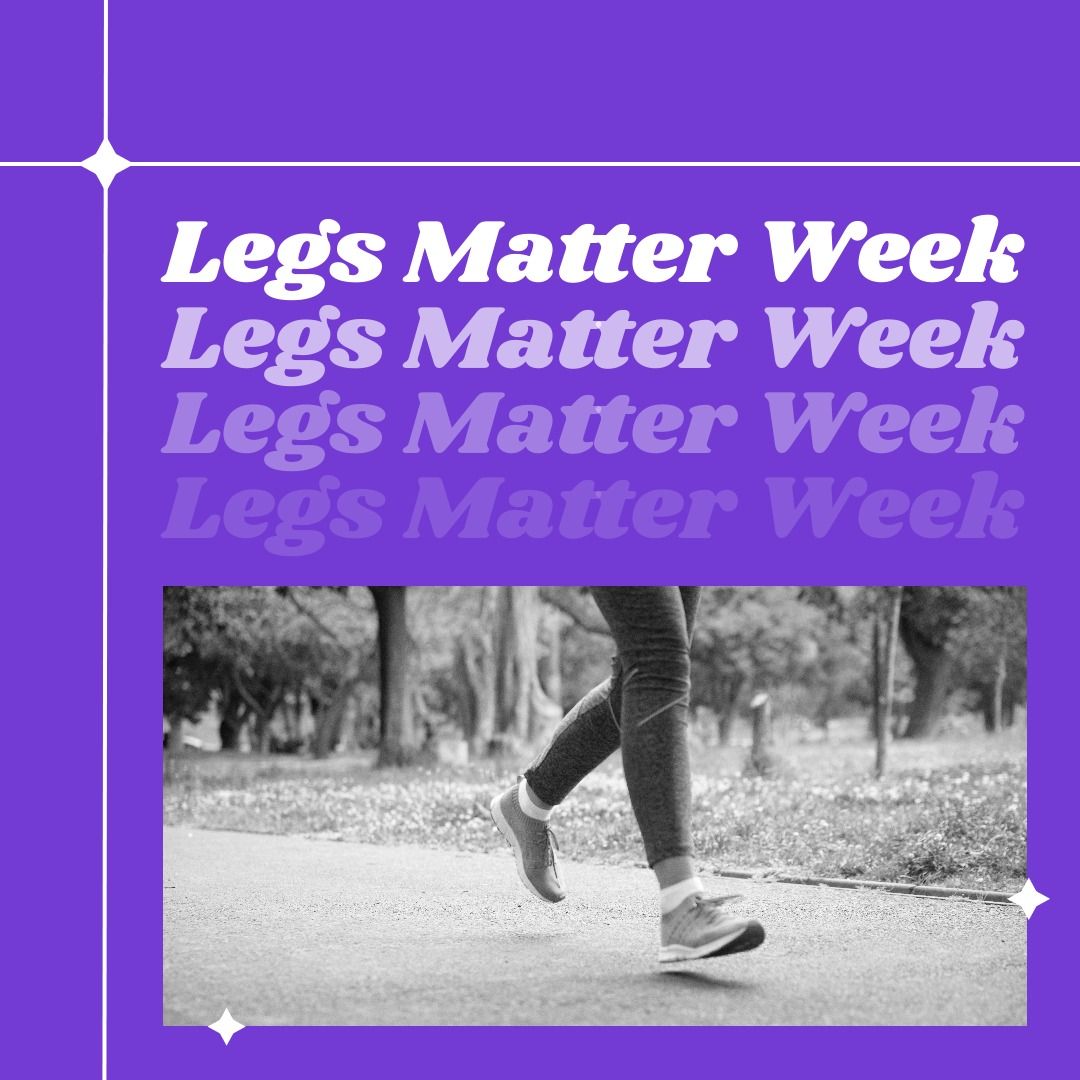Image of legs matter week over violet background with photo of legs of running woman - Download Free Stock Templates Pikwizard.com