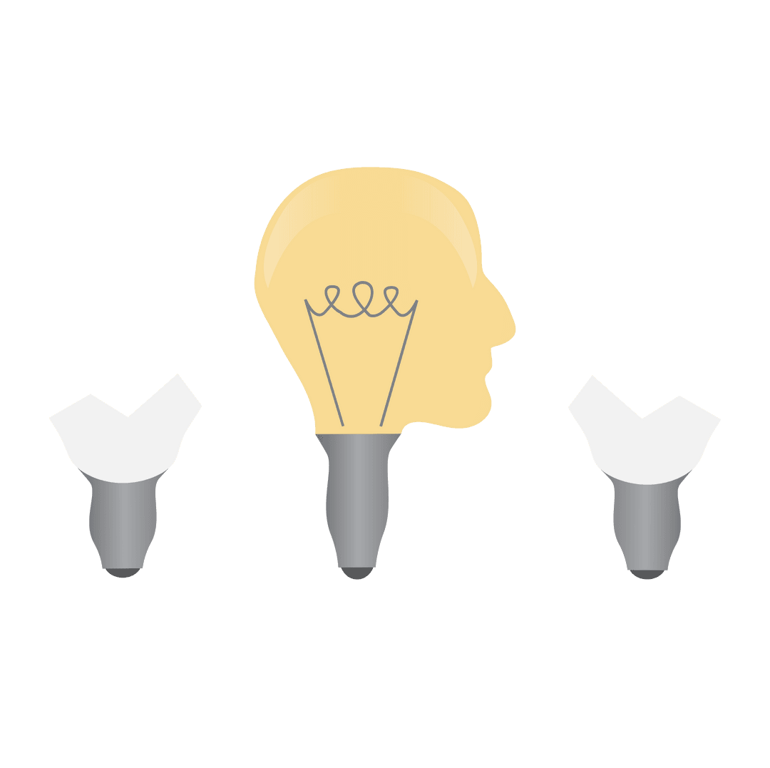 Human Head Shaped Lightbulb Creativity Transparent Background