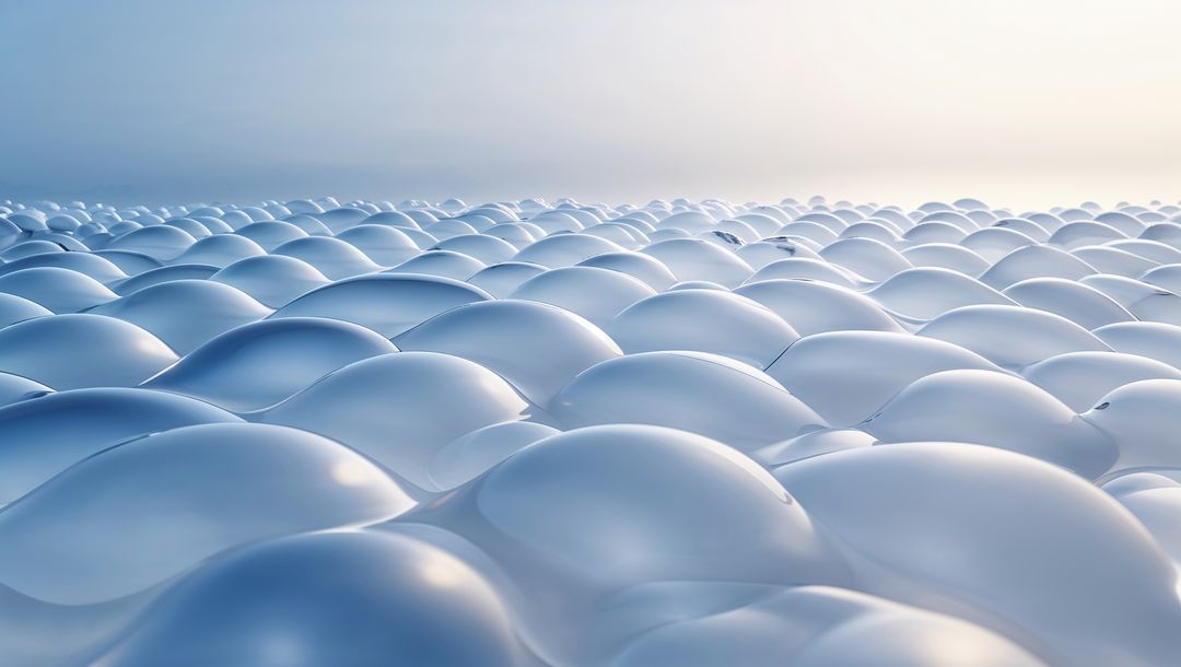 Futuristic Reflective Dome Shapes in Abstract Continuous Perspective