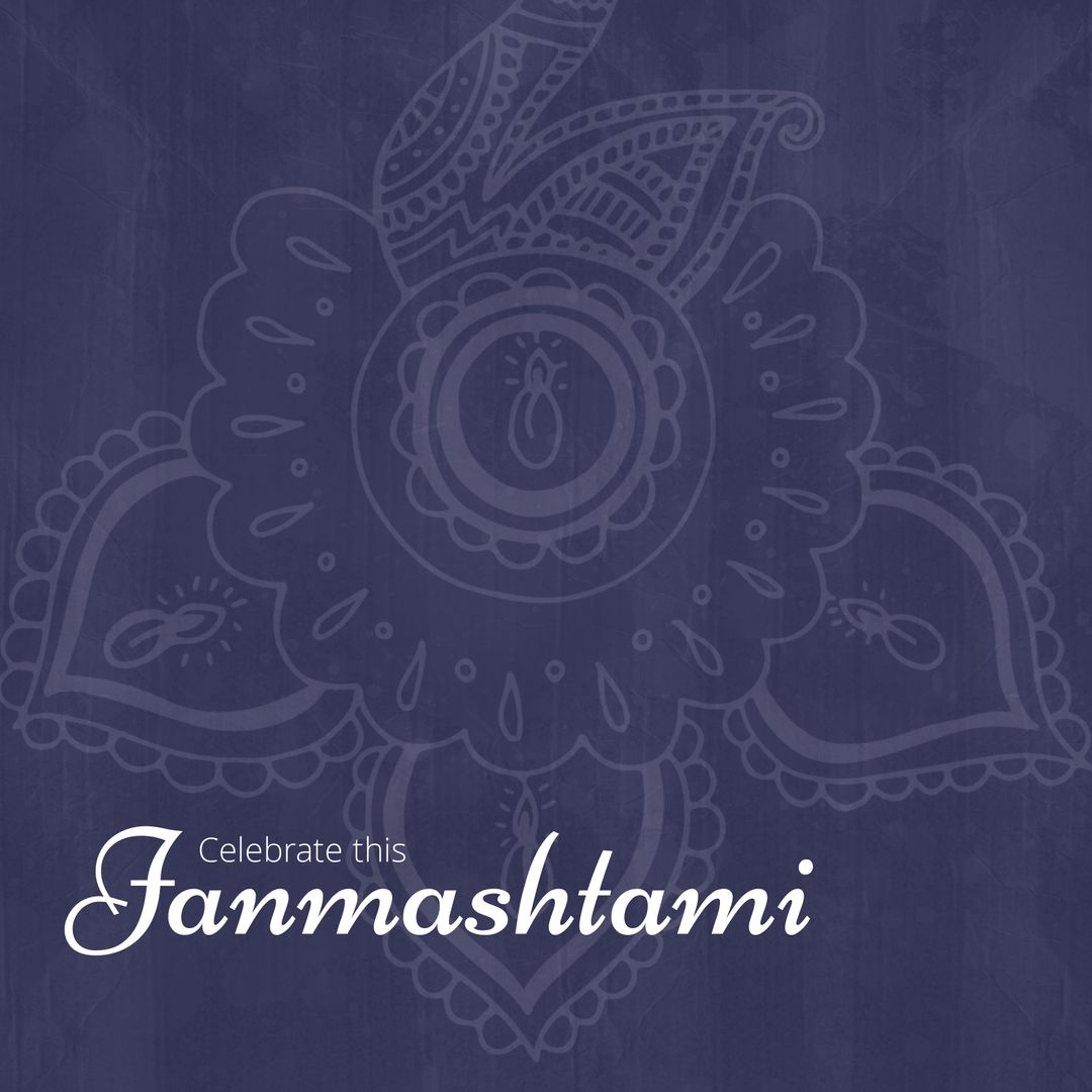 Janmashtami Celebration Background with Rangoli Design