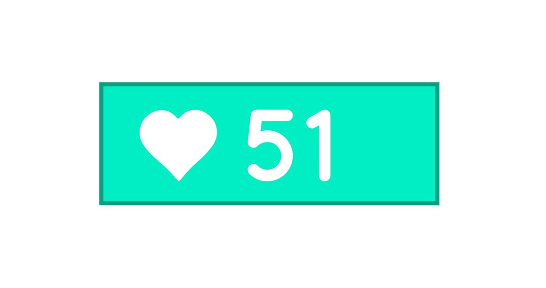Social Media Like Count Icon with Heart Symbol