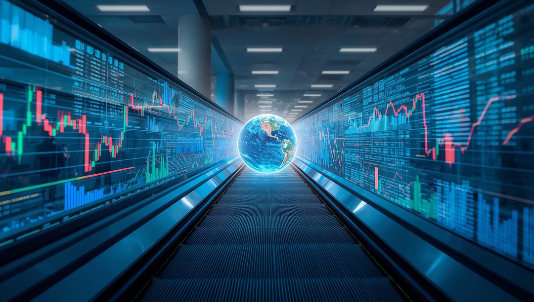 Futuristic Digital Globe Displaying Advanced Data Visualizations