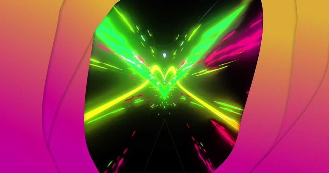 Vibrant Neon Symmetrical Lights Exploding in Dynamic Color Spiral