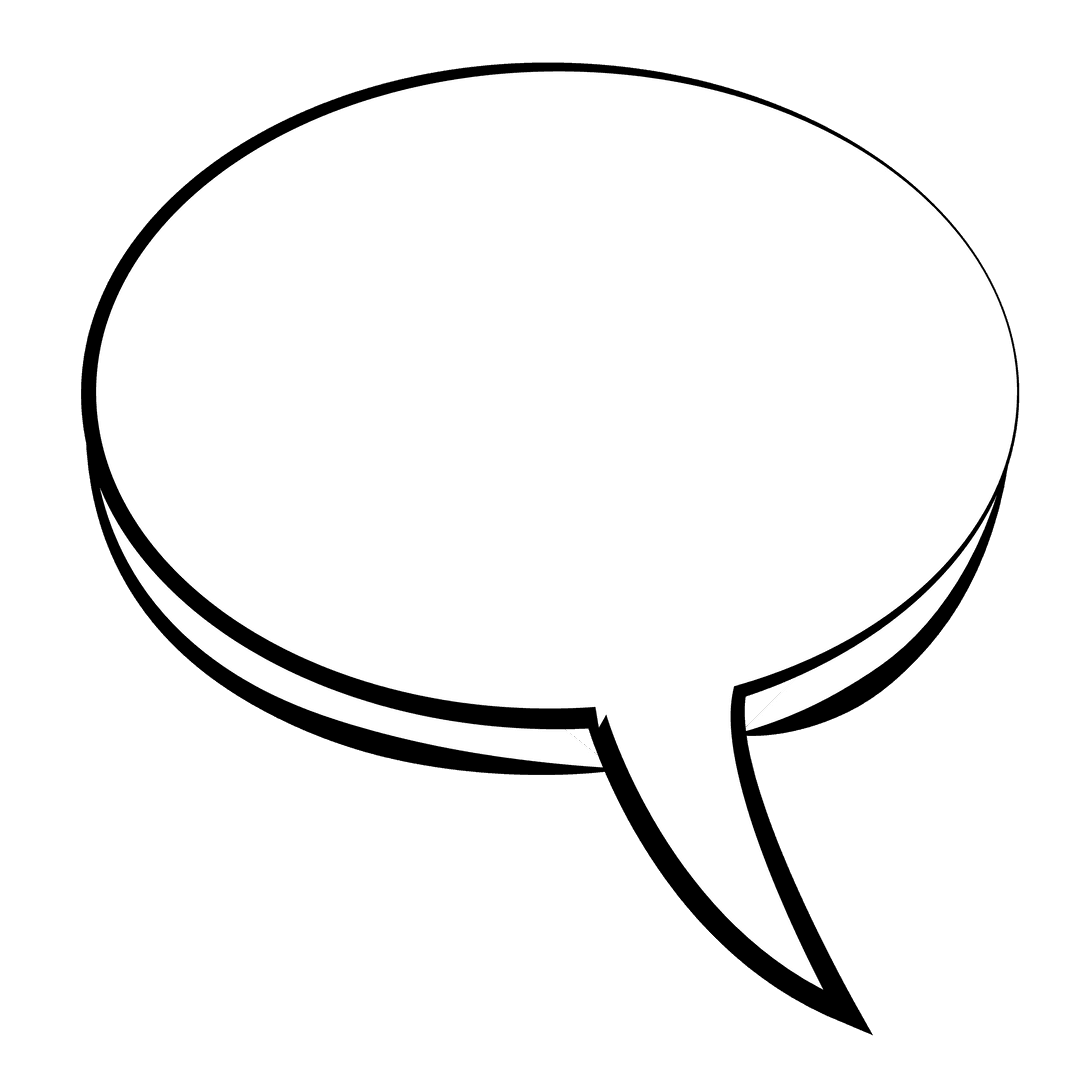 White Speech Bubble Illustration on Transparent Background for Communication Themes