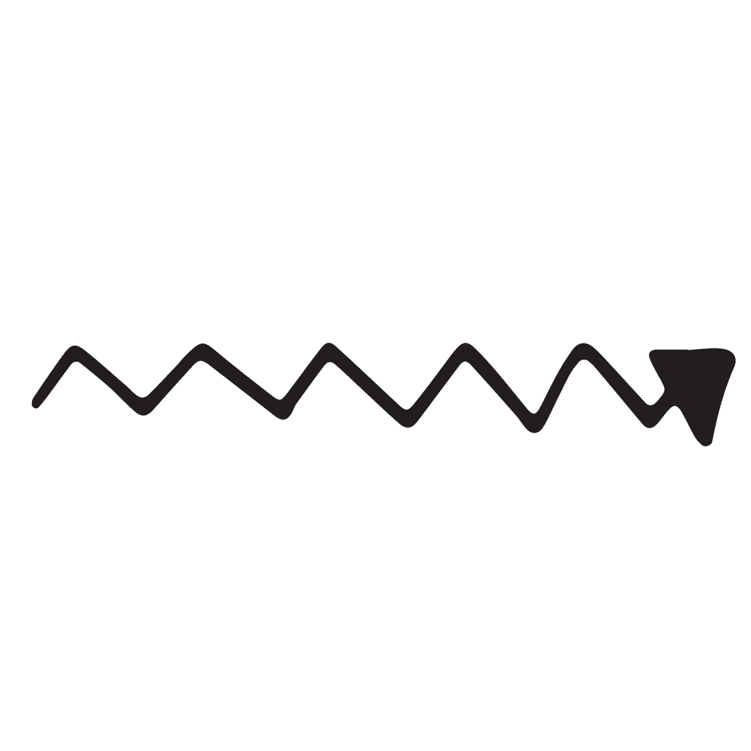 Black Zigzag Arrow Symbol on Transparent Background