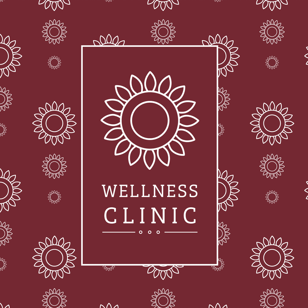 Wellness Clinic Logo Design on Transparent Floral Background