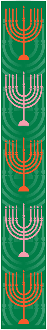 Colorful Menorah Pattern with Flames on Transparent Background