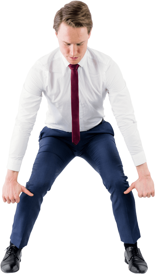 Focused Businessman in Professional Attire Transparent Background