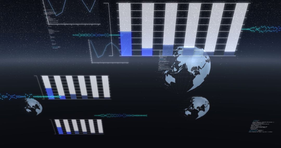Digital World Map Visualization with Data Charts