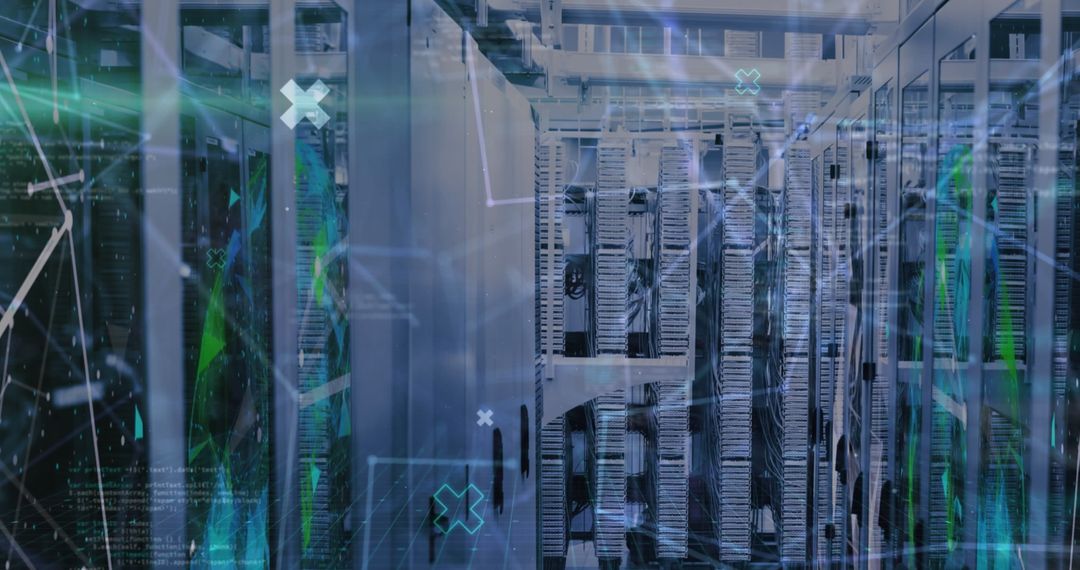 Global Network Connections in Modern Server Room